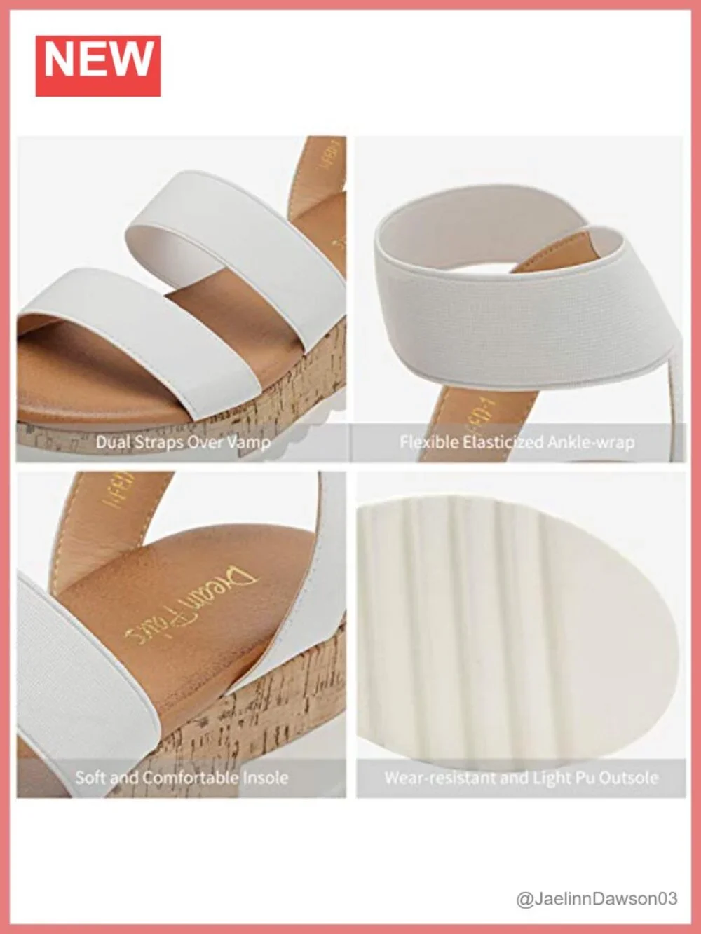 Open Toe Elastic Platform Wedge Sandals with Cushioned Footbed